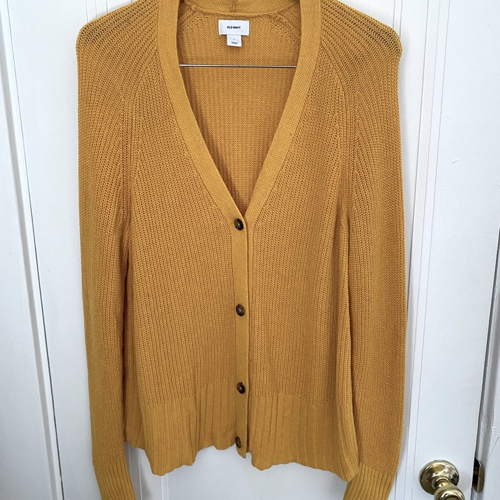 Yellow cardigan